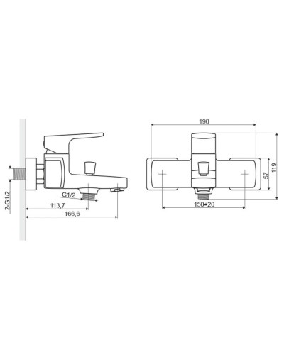Смеситель для ванны Excellent Platania ARAX.7005CR