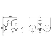 Смеситель для ванны Excellent Athena ARAX.8505CR