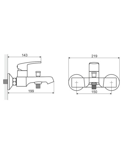 Смеситель для ванны Excellent Athena ARAX.8505CR