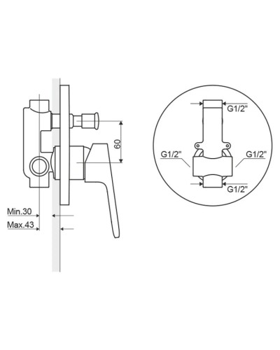 Смеситель для ванны Excellent Calm ARAC.5044CR