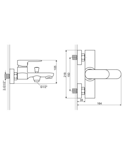 Смеситель для ванны Excellent Calm ARAC.5005CR