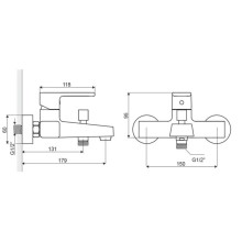 Смеситель для ванны Excellent Square ARAC.1505CR