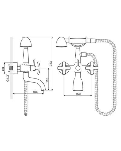 Смеситель для ванны Excellent Flower ARAC.1305CR