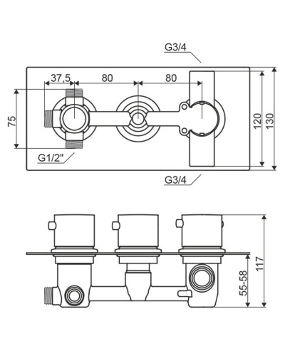Термостатический смеситель для ванны Excellent Suprema P ARAC.GR-AZ-34