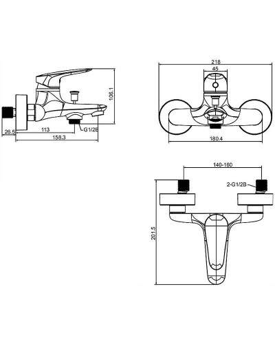 Смеситель для ванны Jacob Delafon Elite E32909-CP Хром