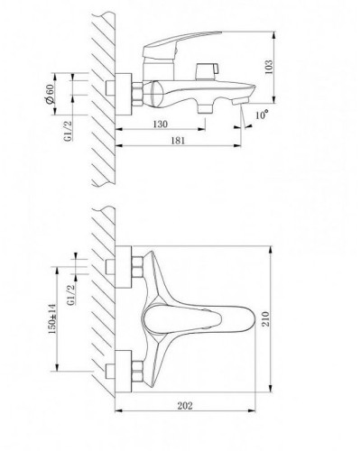 Смеситель для ванны Lemark Linara LM0414C Хром