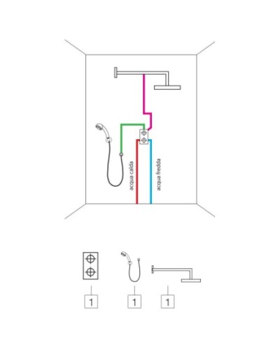 Смеситель для ванны Bossini Cube/3 Z004202.030
