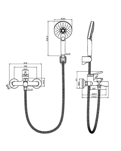 Смеситель для ванны Lemark Minima LM3814C Хром
