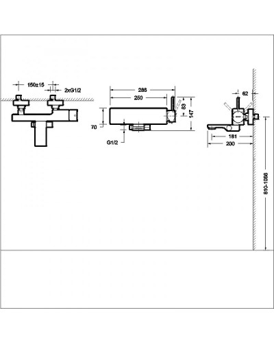 Смеситель для ванны Bravat Arc F66061K-01A-ENG Черный