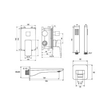 Смеситель для ванны Excellent Keria AREX.SET.2025CR Хром