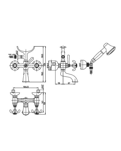 Смеситель для ванны Paini Ornellaia 87CR105 Хром