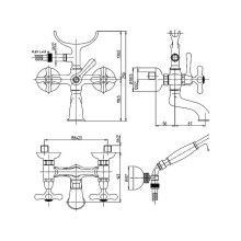 Смеситель для ванны Paini Liberty 17F3105KM Старая бронза