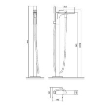 Смеситель для ванны Excellent Keria AREX.2055BL Черный