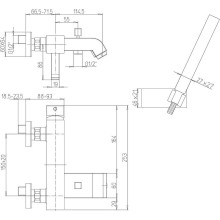 Смеситель для ванны Paini Q 19CR105KM Хром
