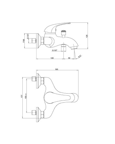 Смеситель для ванны Paini Smile 39CR105KM Хром