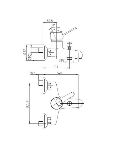Смеситель для ванны Paini Creta 30CR111R2LMKM Хром