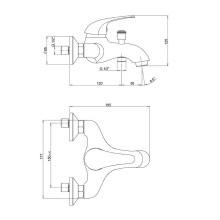 Смеситель для ванны Paini Smile 39CR111CAKM Хром