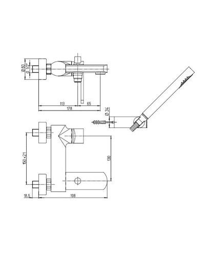 Смеситель для ванны Paini Ovo 86CR1052SKM Хром