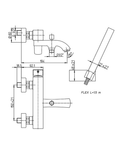 Смеситель для ванны Paini Lady 89CR105KM Хром