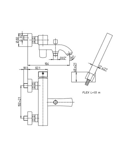 Смеситель для ванны Paini Lady 89YO105KM Черный Хром