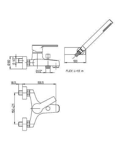 Смеситель для ванны Paini Le Mans 90CR1052SKM Хром