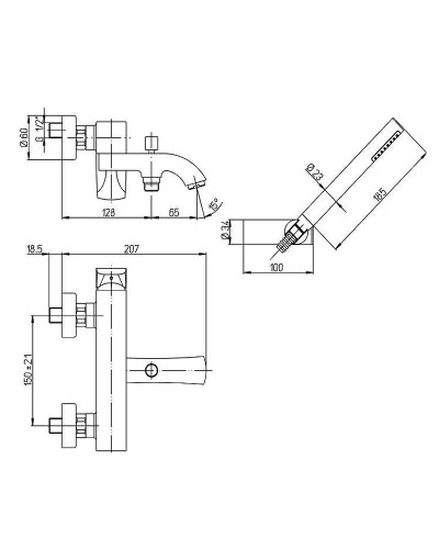 Смеситель для ванны Paini F1CR105KM Хром