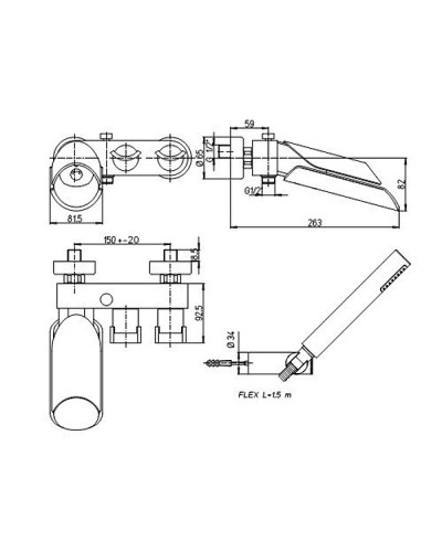Смеситель для ванны Paini Morgana 73PW105LZKM Никель PVD