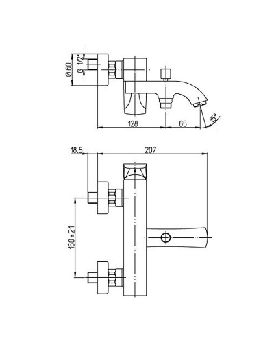 Смеситель для ванны Paini F1CR111LMKM Хром