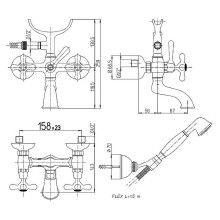 Смеситель для ванны Paini Liberty 17CR105KM Хром