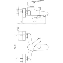 Смеситель для ванны Paini Unika 59CR111LMKM Хром