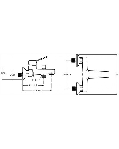 Смеситель для ванны Jacob Delafon EO E24160RU-CP Хром