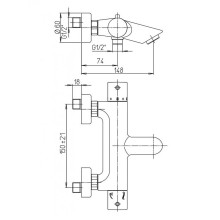 Смеситель для ванны Paini Cox 78CR111TH Хром