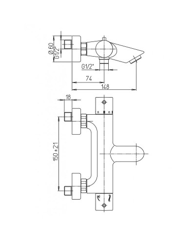 Смеситель для ванны Paini Cox 78CR111TH Хром