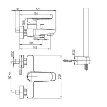 Смеситель для ванны Paini Nove 09PZ100 Черный матовый