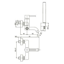 Смеситель для ванны Paini Cox 78PZ100 Черный матовый