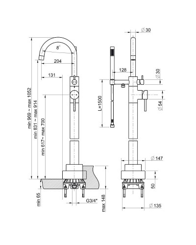 Смеситель для ванны Paini Cox 78CR136LM Хром