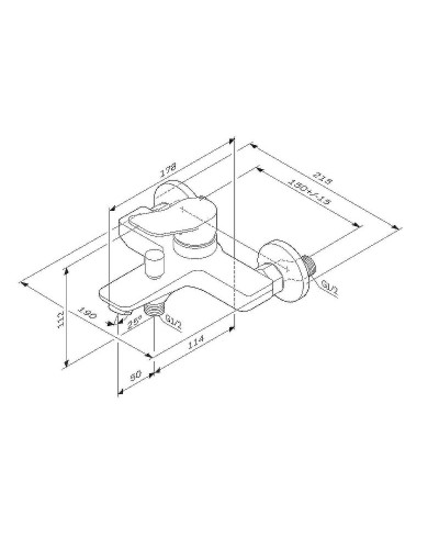 Смеситель для ванны AM.PM X-Joy F85A10033 Белый