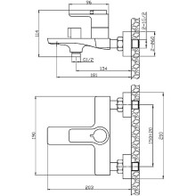 Смеситель для ванны Rossinka RS50-31 с термостатом Хром