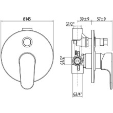 Смеситель для ванны Gattoni H2OMIX 1000 1034/10C0CR