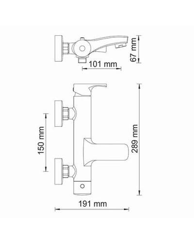 Смеситель для ванны WasserKRAFT Berkel 4801 Хром