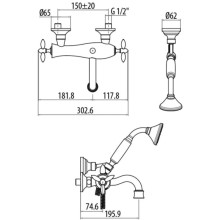 Смеситель для ванны Gattoni Timor 1800118D0ORO