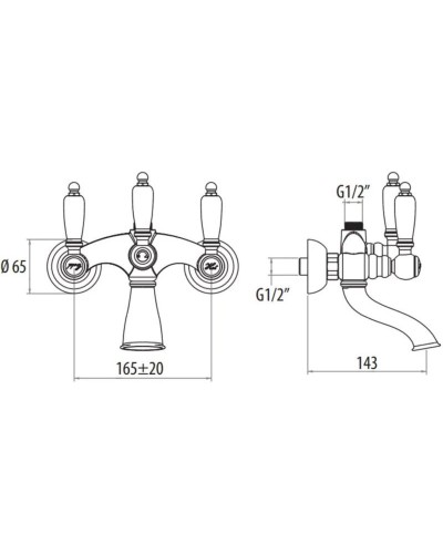 Смеситель для ванны Gattoni Vivaldi Lever 1300613COCR