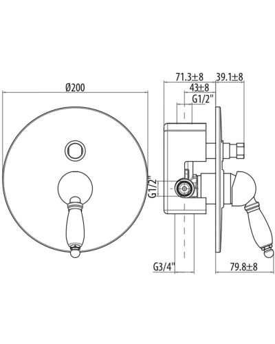 Смеситель для ванны Gattoni Orta 2734/27C0CHCR