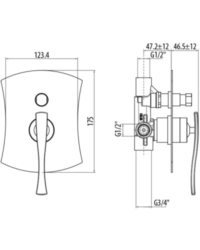 Смеситель для ванны Gattoni Icarus 4334/43C0CR
