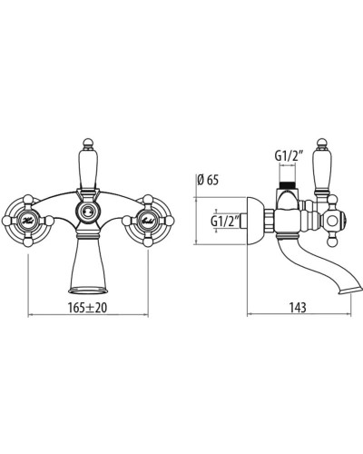 Смеситель для ванны Gattoni Vivaldi 1200612C0CR
