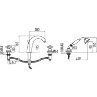 Смеситель на борт ванны Gattoni Vivaldi 1240012V0BR