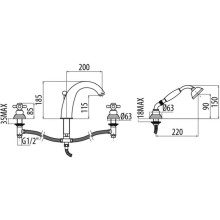 Смеситель на борт ванны Gattoni Vivaldi 1240012V0BR