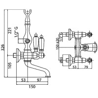 Смеситель для ванны Cezares First VD FIRST-VD-01-Bi Хром