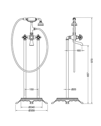 Смеситель для ванны Timo Nelson 1900/03Y-CR Черный