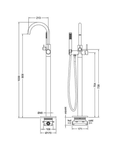 Смеситель для ванны Timo Saona 2310/17Y-CR Золото матовое